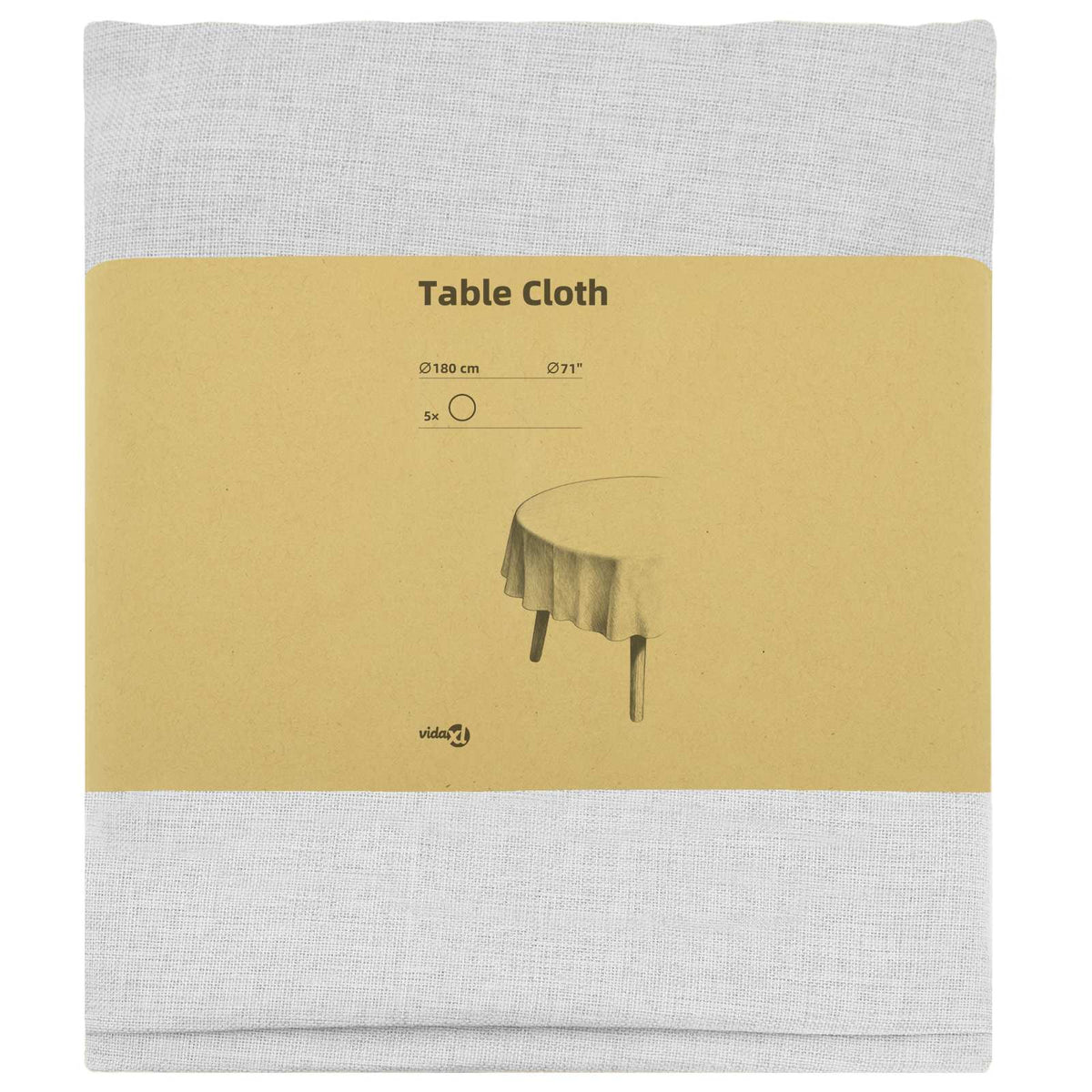 Table Cloth 5 pcs Round White