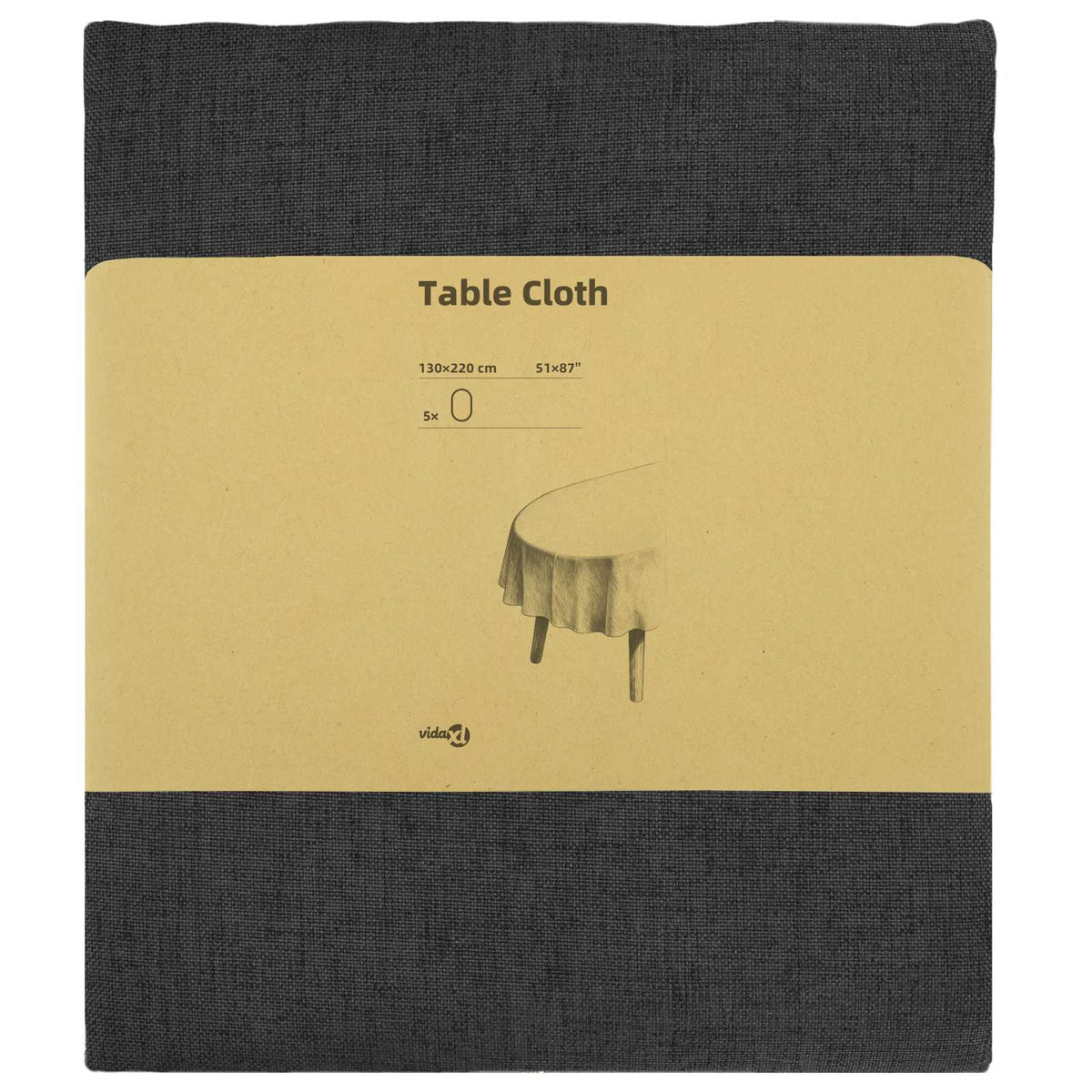 Table Cloth 5 pcs Oval Dark Grey