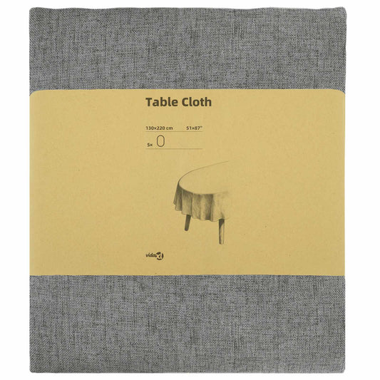 Table Cloth 5 pcs Oval Light Grey