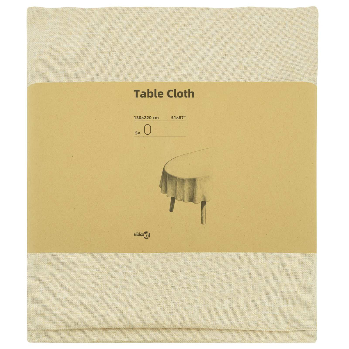 Table Cloth 5 pcs Oval Cream White