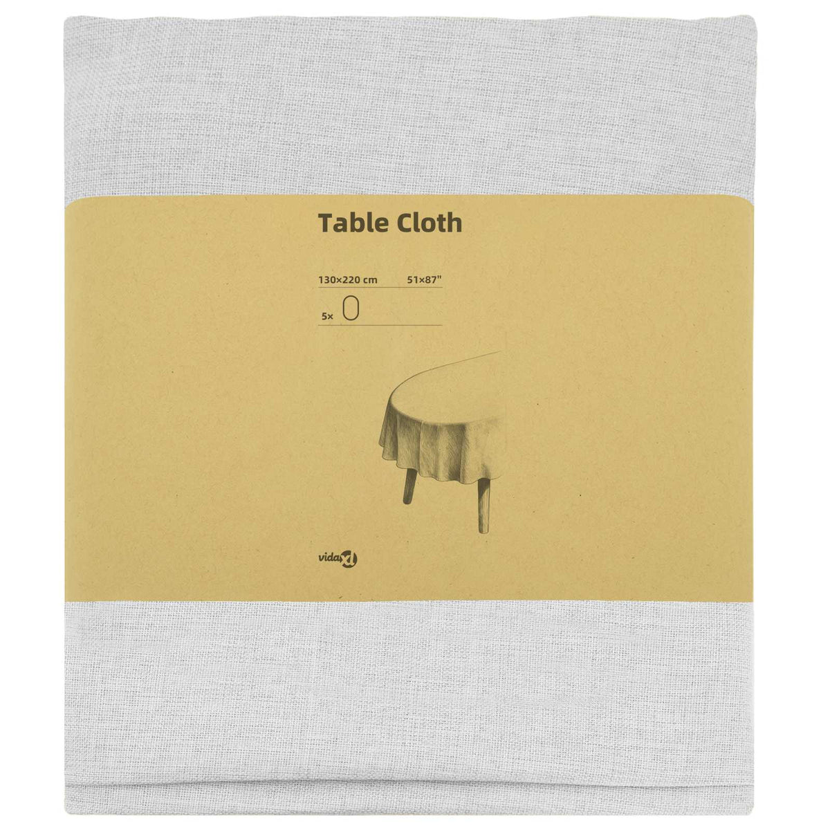 Table Cloth 5 pcs Oval White