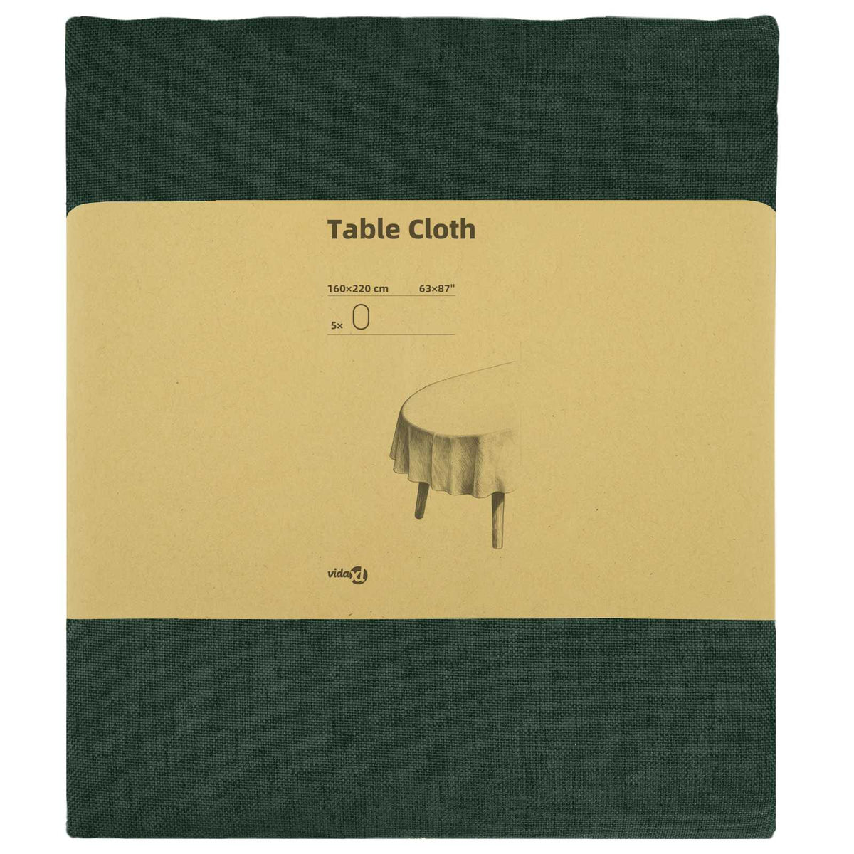 Table Cloth 5 pcs Oval Dark Green