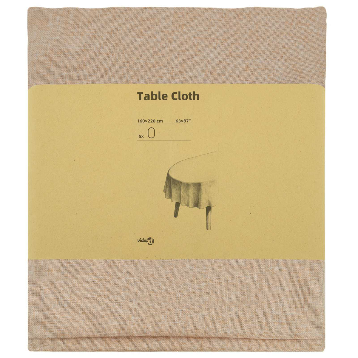 Table Cloth Rectangular 5 Beige 160 x 220 cm