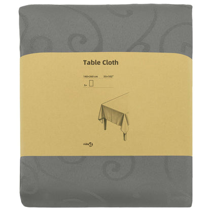 Table Cloth Rectangular 5 Light grey 140 x 260 cm