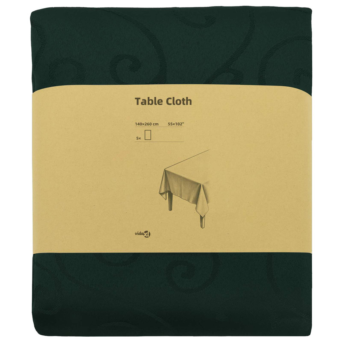 Table Cloth 5 pcs Rectangular Dark Green