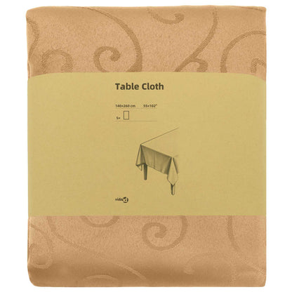 vidaXL Table Cloth 5 pcs Rectangular Beige 140 x 260 cm 3