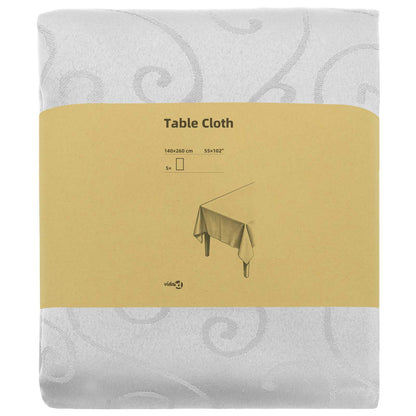 vidaXL Table Cloth 5 pcs Rectangular White 140 x 260 cm 3