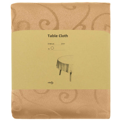 vidaXL Table Cloth 5 pcs Beige Dia. 180 cm Round 3
