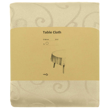 Table Cloth 5 pcs Round Cream White
