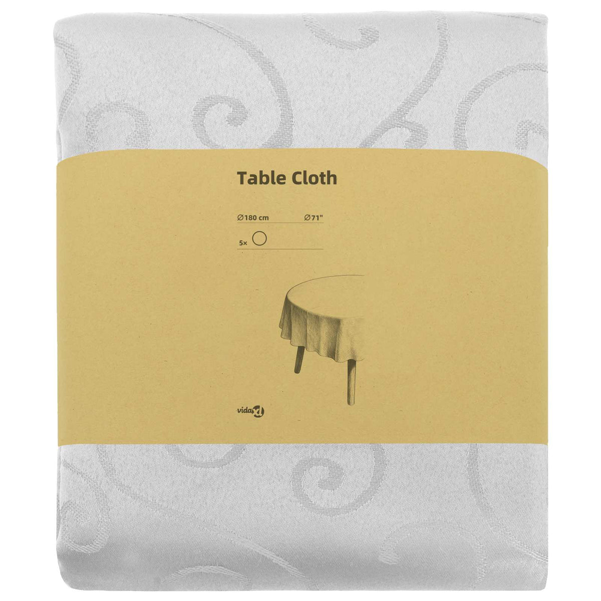 Table Cloth 5 pcs Round White