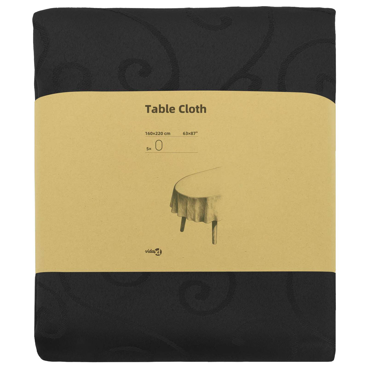 Table Cloth 5 pcs Oval Dark Grey