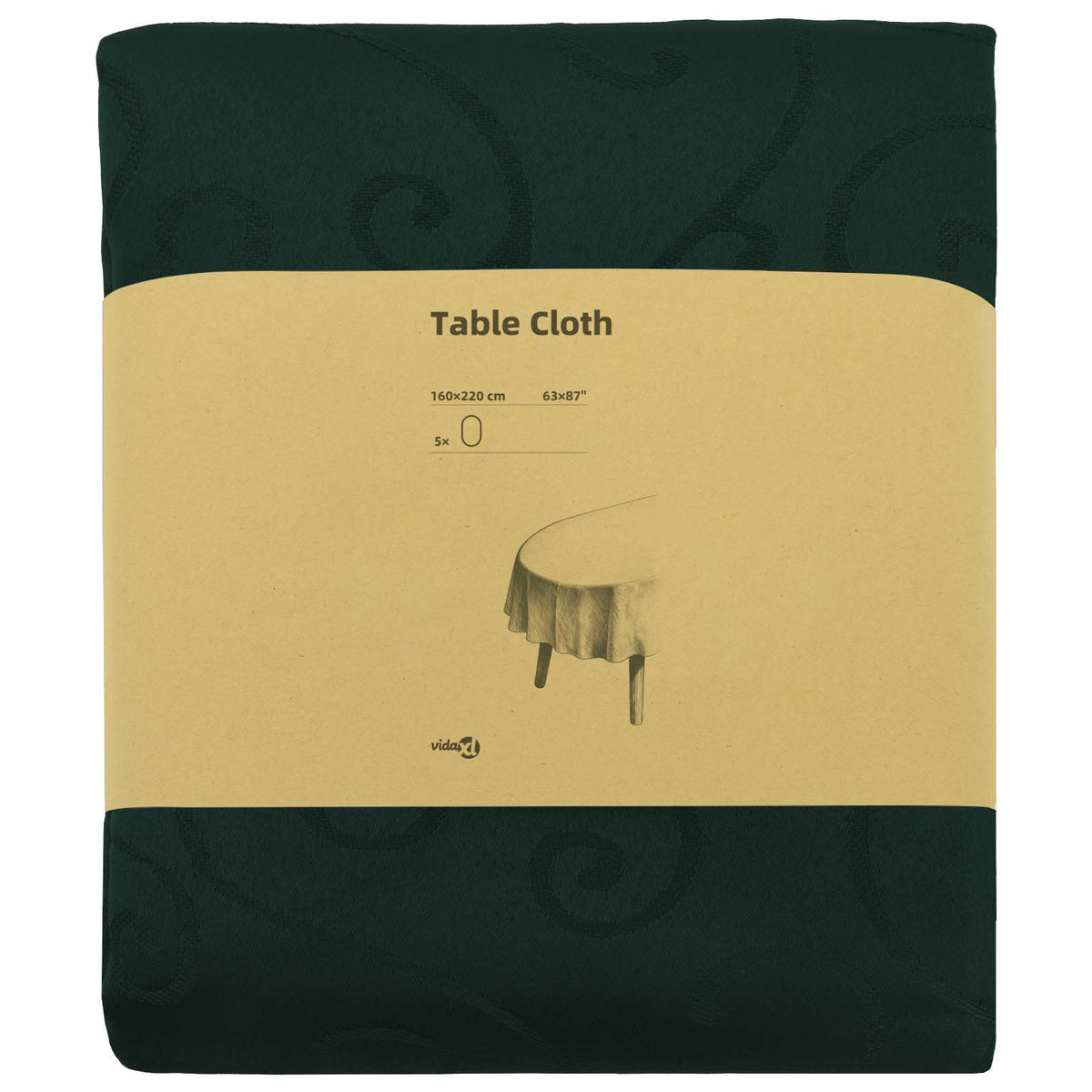 Table Cloth 5 pcs Oval Dark Green