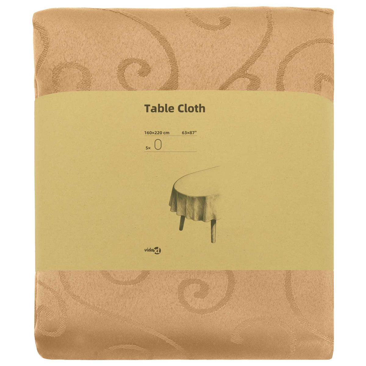 Table Cloth 5 pcs Oval Beige