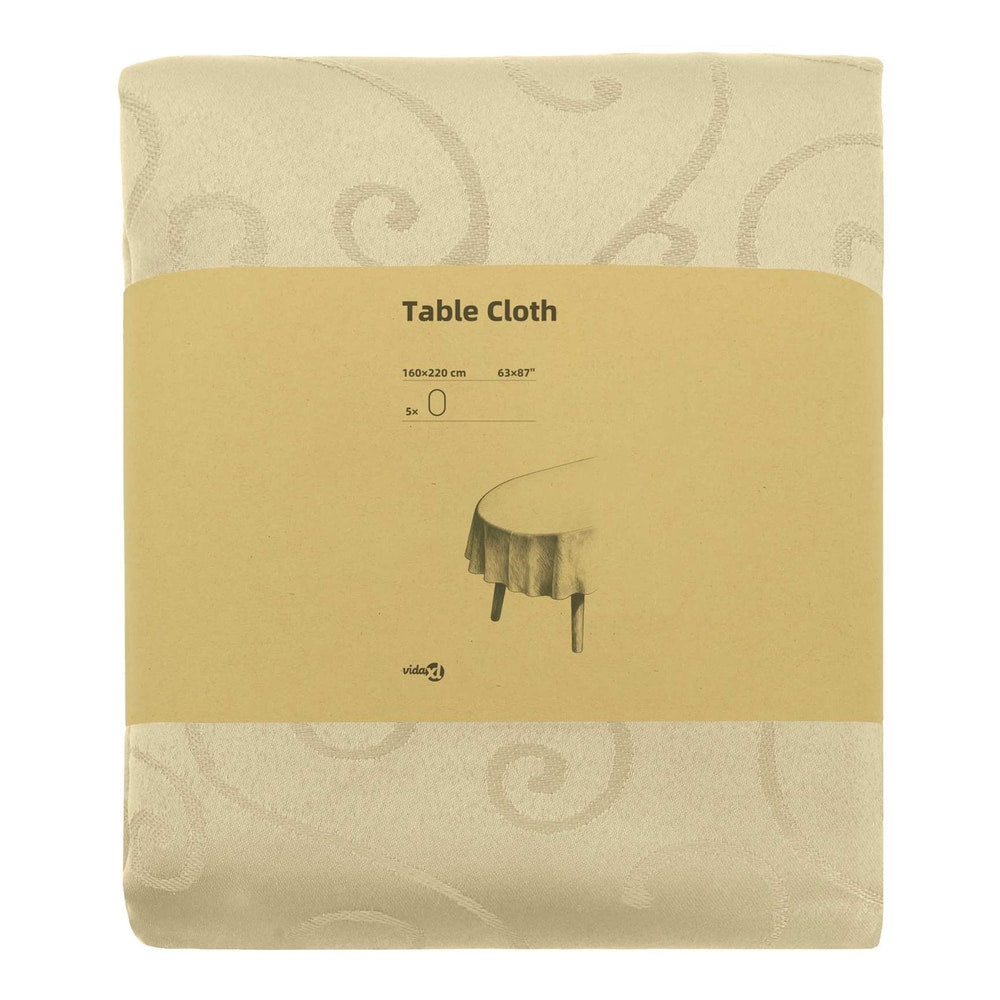Table Cloth 5 pcs Oval Cream White