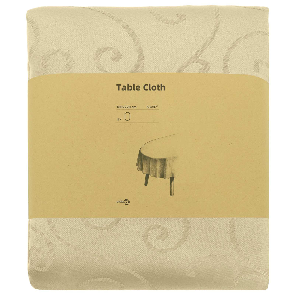 Table Cloth Rectangular 5 Cream white 160 x 220 cm