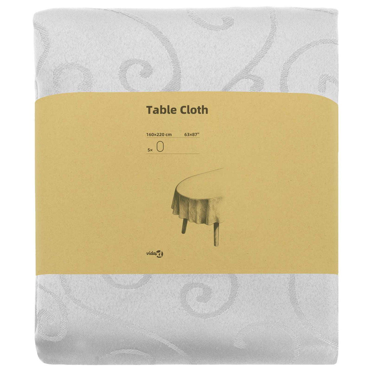 Table Cloth 5 pcs Oval White