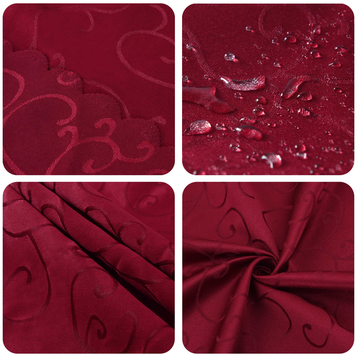 Table Cloth 5 pcs Wine Red