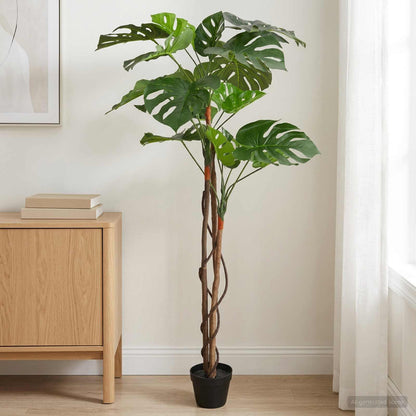 vidaXL Artificial Monstera Plant Green 94 x 18 x 170 cm 1