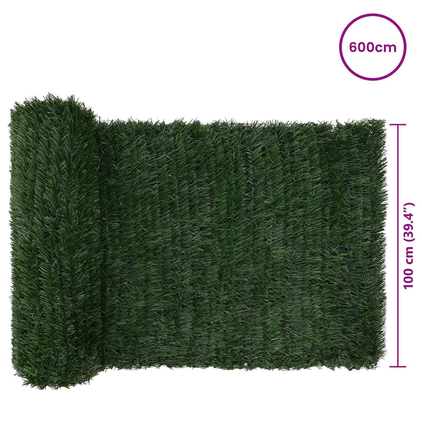 vidaXL Artificial Fence Dark Green 1 x 6 m PVC and Steel 6
