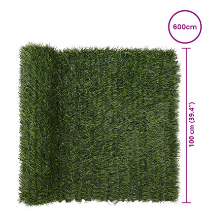 vidaXL Artificial Fence Light Green 1 x 6 m PVC and Steel 6