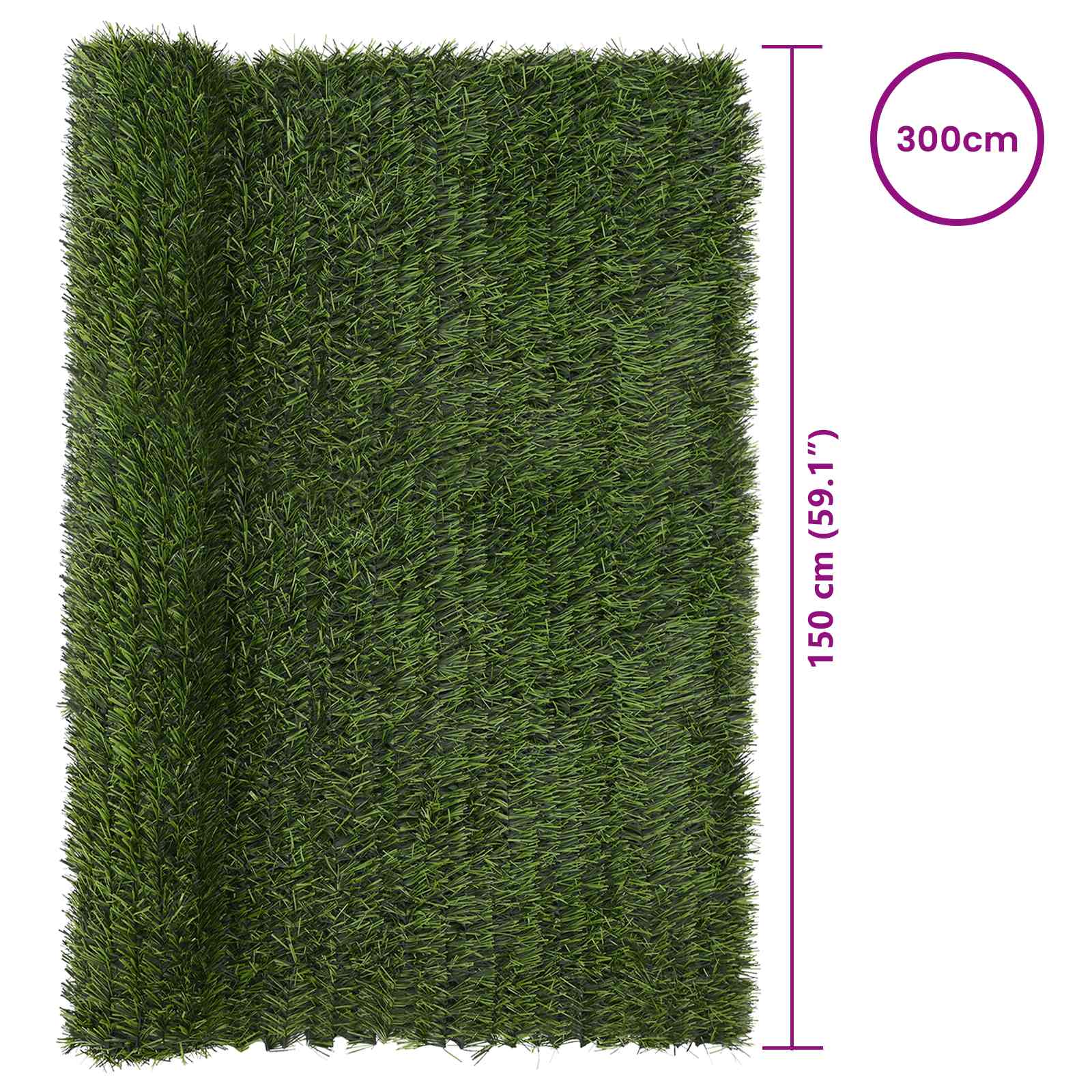 vidaXL Artificial Fence Light Green 1.5 x 3 m PVC and Steel 6