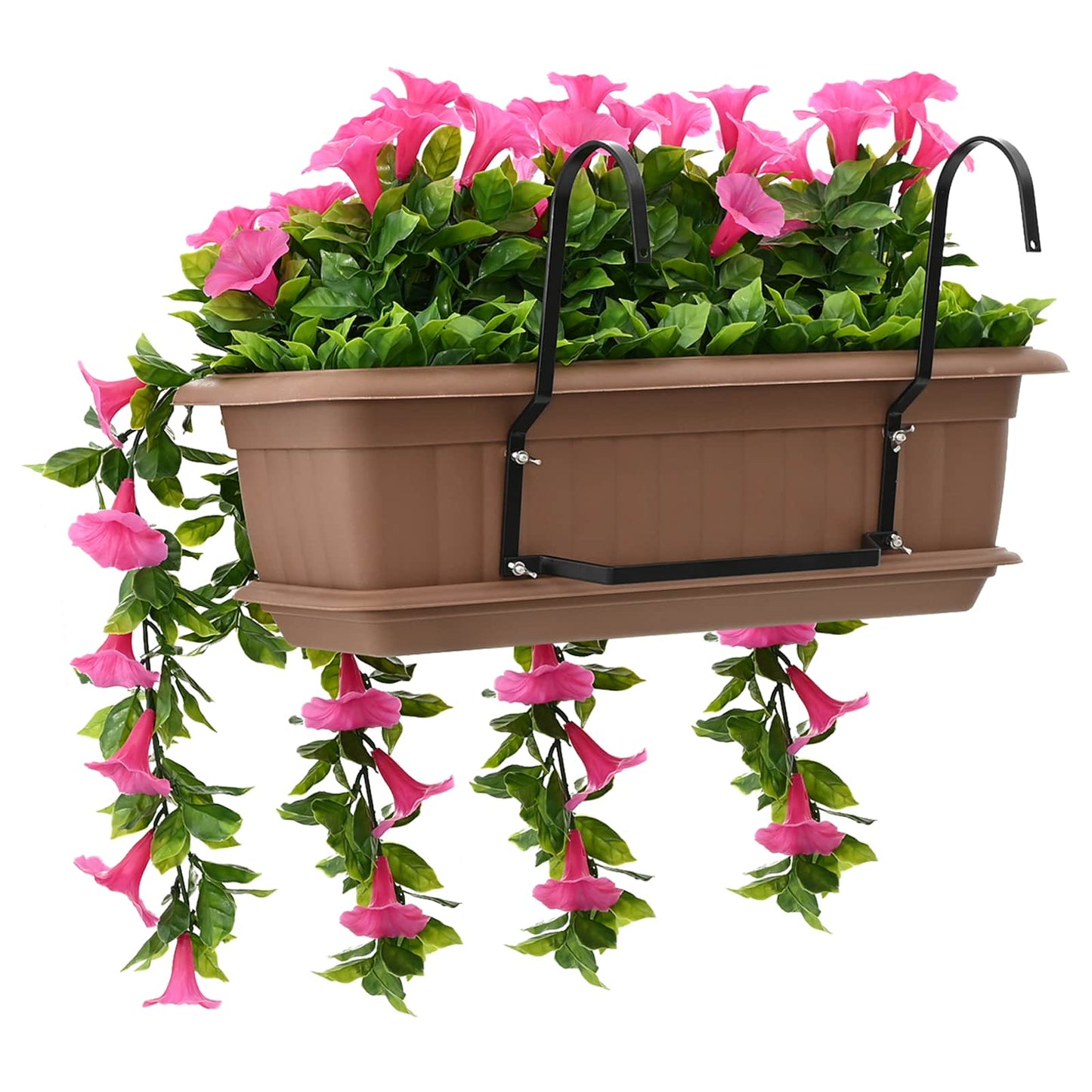 vidaXL Artificial Flowers Purple Red 55 x 20 x 55 cm PE and Steel 5