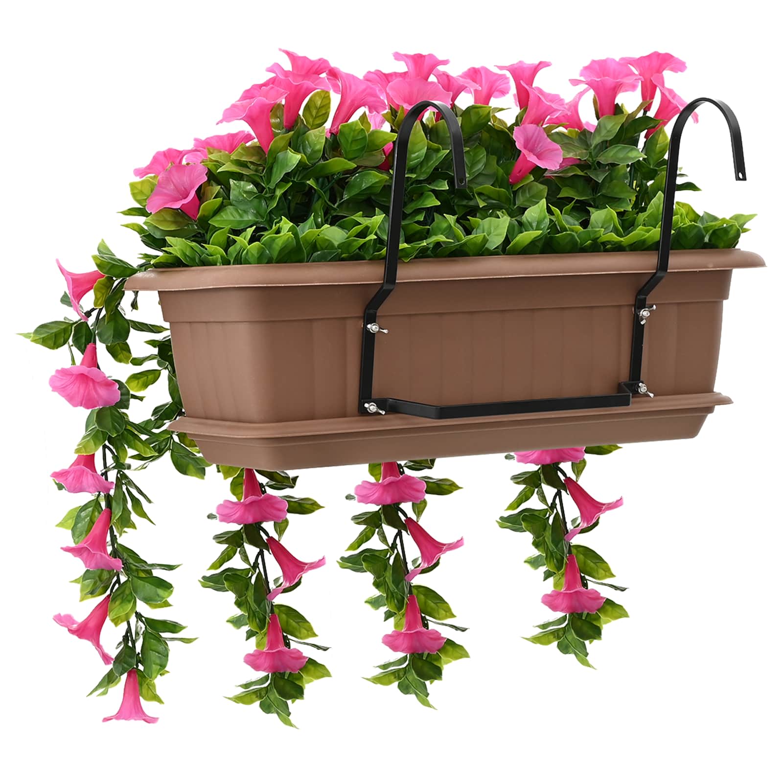 vidaXL Artificial Flowers Purple Red 55 x 20 x 55 cm PE and Steel 5