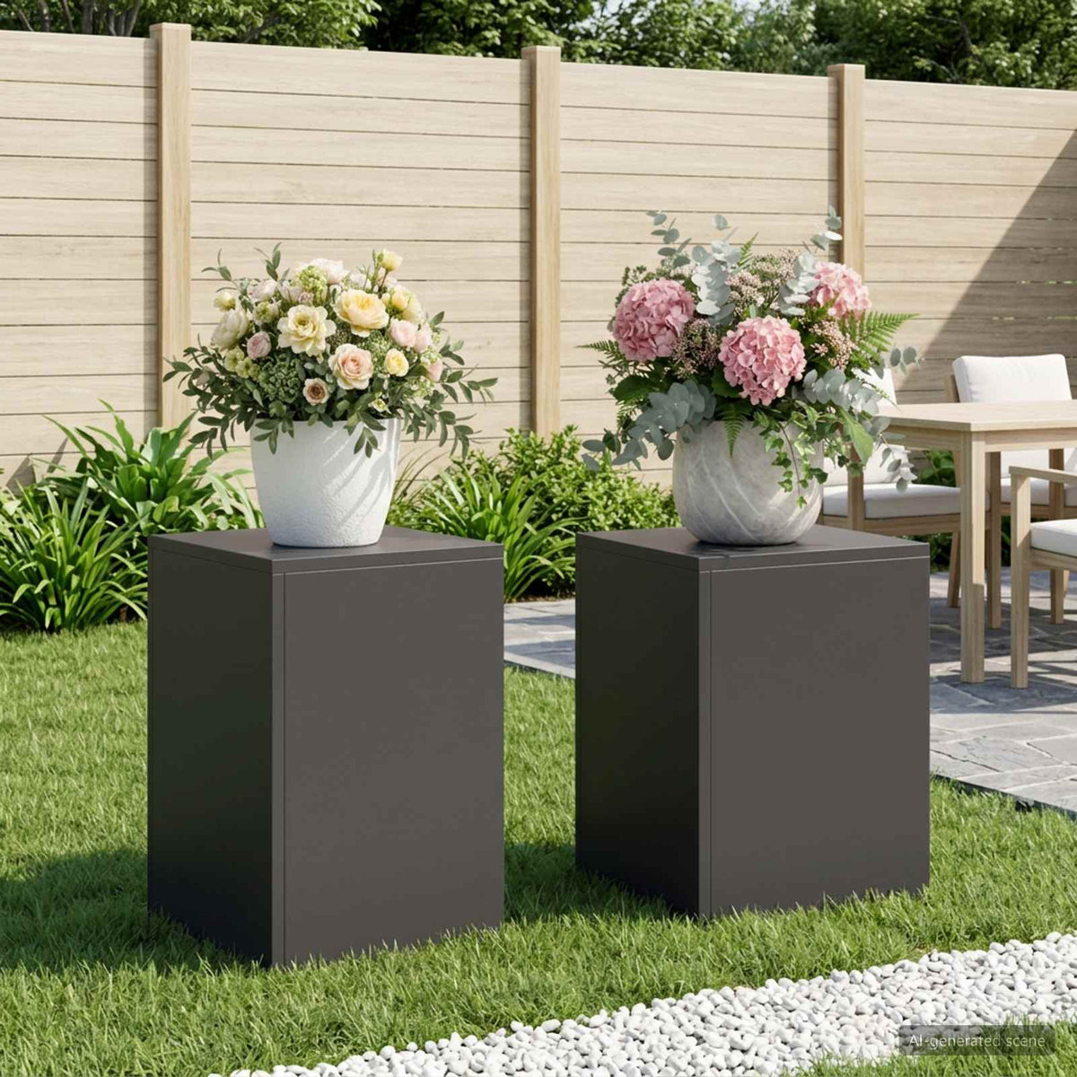 vidaXL Plant Stand 30 x 30 x 40 cm Steel Black