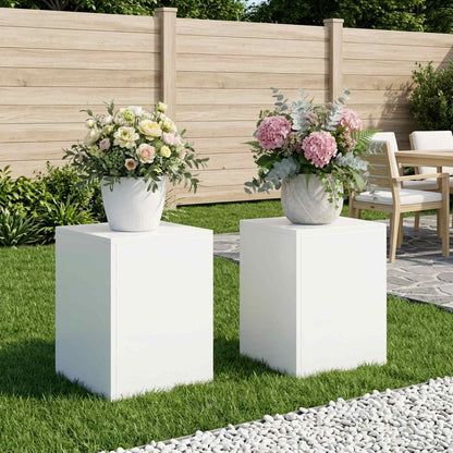 vidaXL Plant Stand 2 pcs White 30 x 30 x 40 cm Steel 1