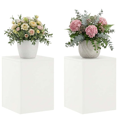 vidaXL Plant Stand 2 pcs White 30 x 30 x 40 cm Steel 3