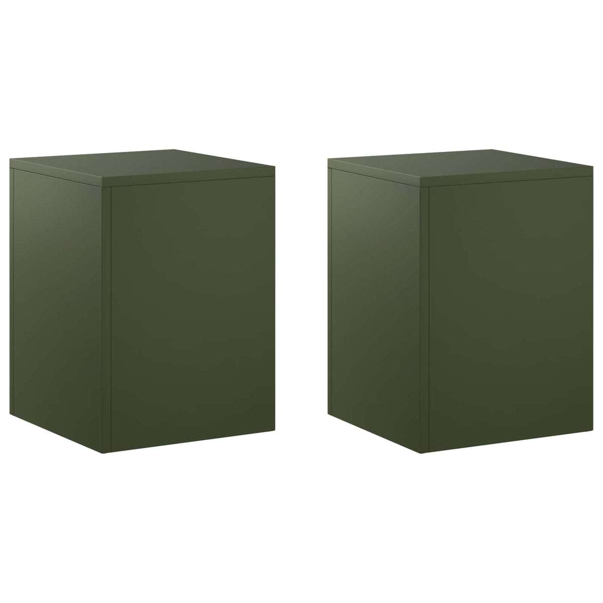 vidaXL Plant Stand 2 pcs Olive Green 30 x 30 x 40 cm Steel 2