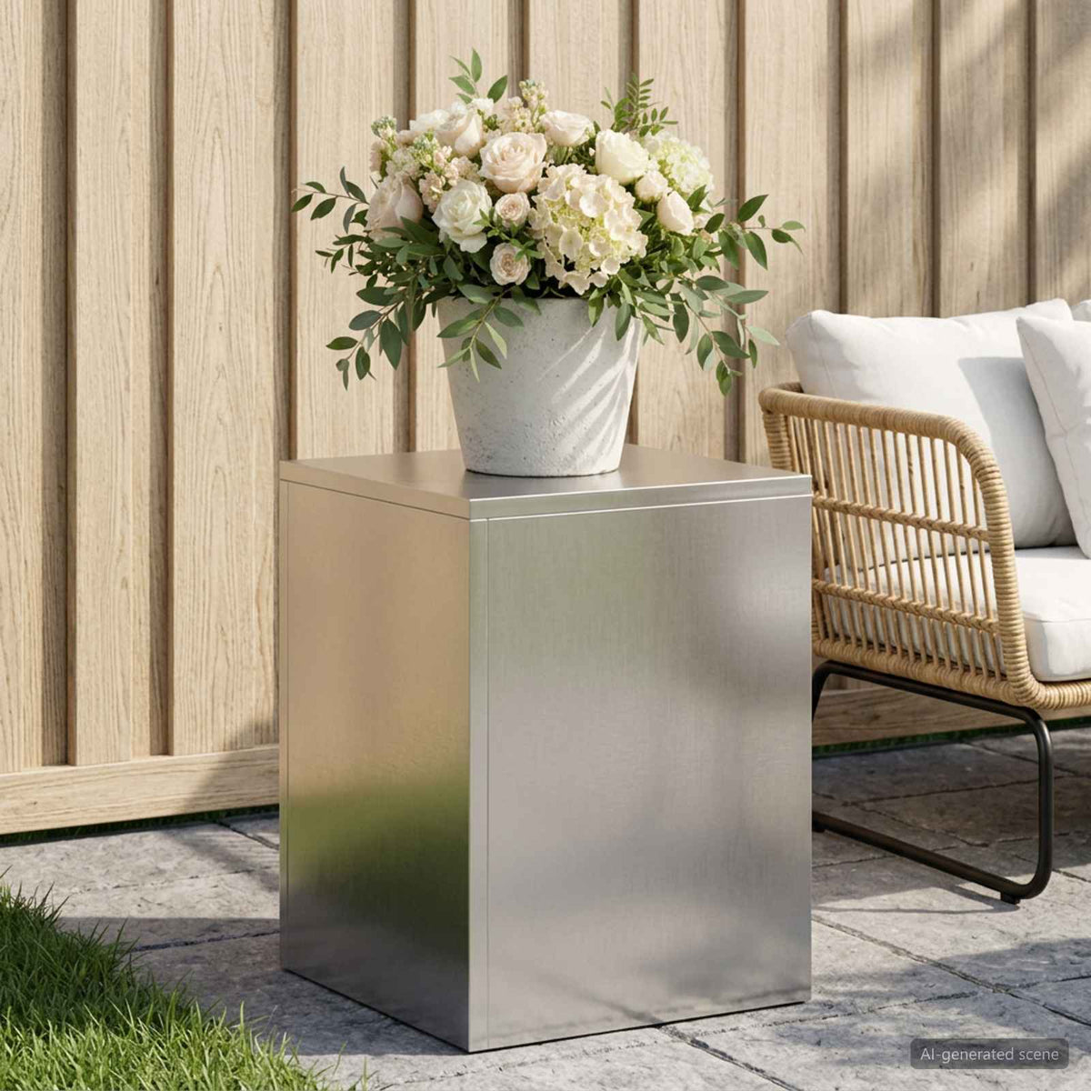 vidaXL Plant Stand Silver 30 x 30 x 40 cm Steel 1