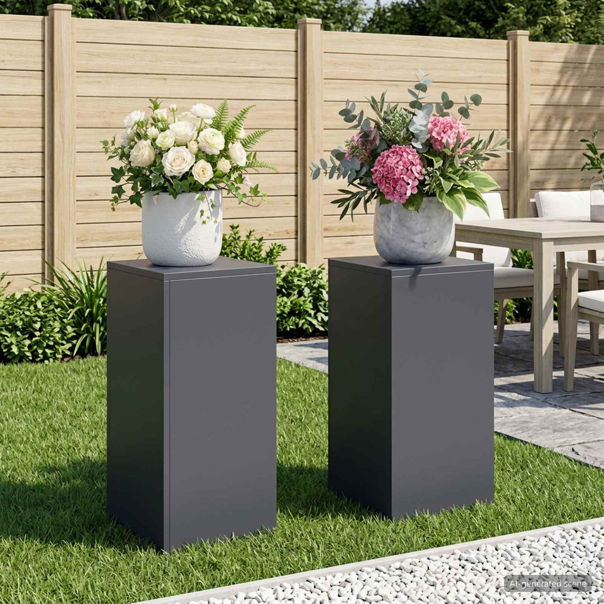 vidaXL Plant Stand 2 pcs Anthracite 30 x 30 x 60 cm Galvanised Steel 1