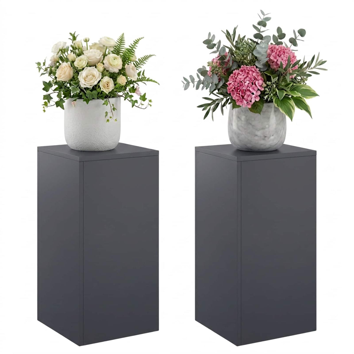 vidaXL Plant Stand 2 pcs Anthracite 30 x 30 x 60 cm Galvanised Steel 3