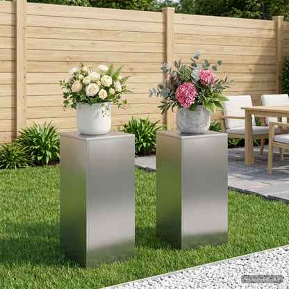 vidaXL Plant Stand 2 pcs Silver 30 x 30 x 60 cm Stainless Steel 1