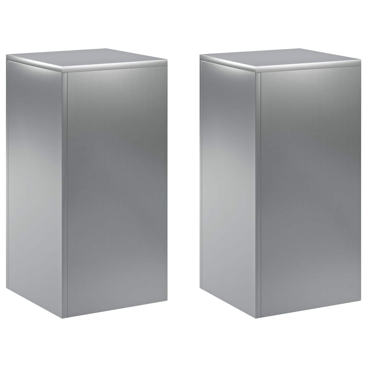vidaXL Plant Stand 2 pcs Silver 30 x 30 x 60 cm Stainless Steel 2
