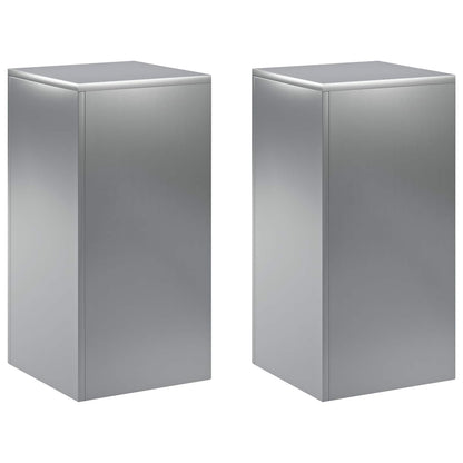 vidaXL Plant Stand 2 pcs Silver 30 x 30 x 60 cm Stainless Steel 2