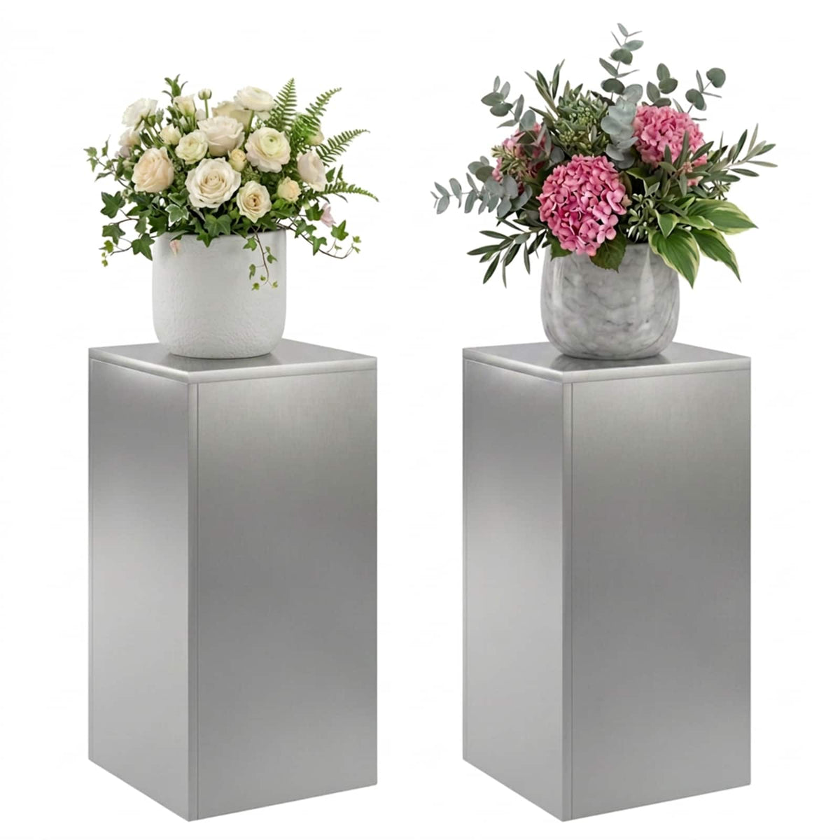 vidaXL Plant Stand 2 pcs Silver 30 x 30 x 60 cm Stainless Steel 3