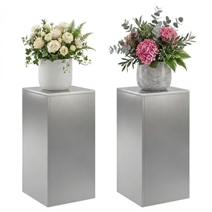 vidaXL Plant Stand 2 pcs Silver 30 x 30 x 60 cm Stainless Steel 3