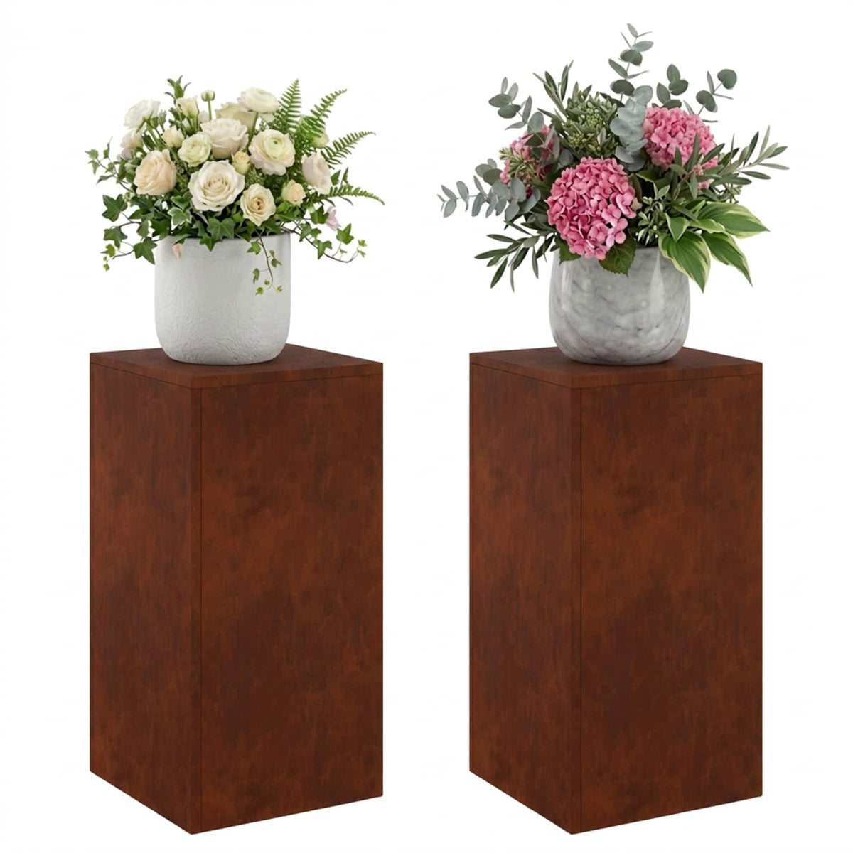 vidaXL Plant Stand 2 pcs Rusty 30 x 30 x 60 cm Weathering Steel 3