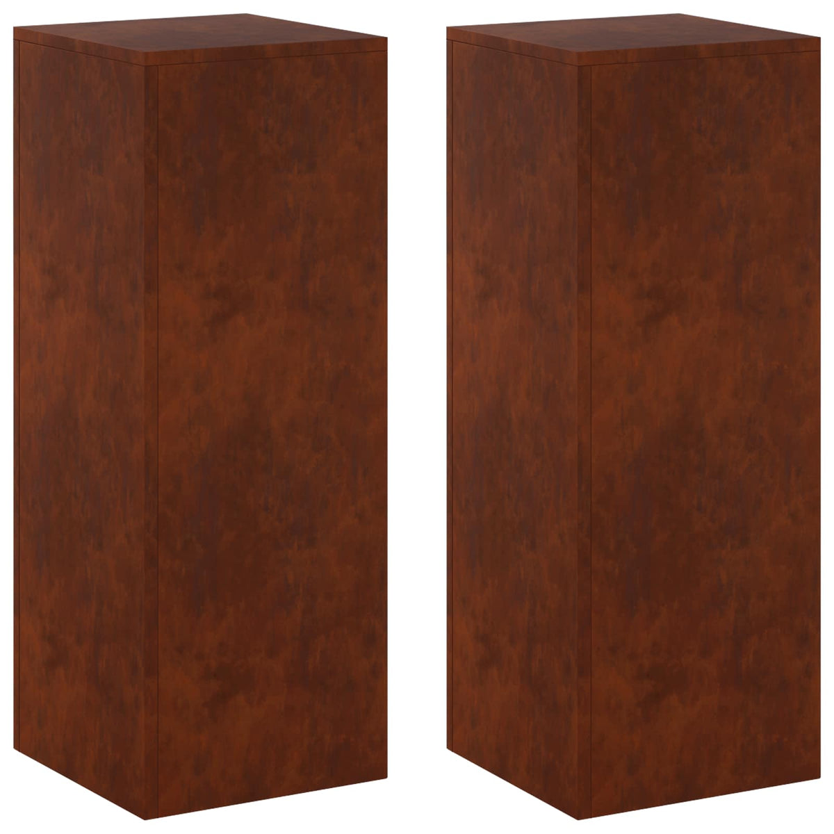 Plant Stand Rusty 30 x 30 x 40 cm Weathering steel 2x (30 x 30 x 80 cm)