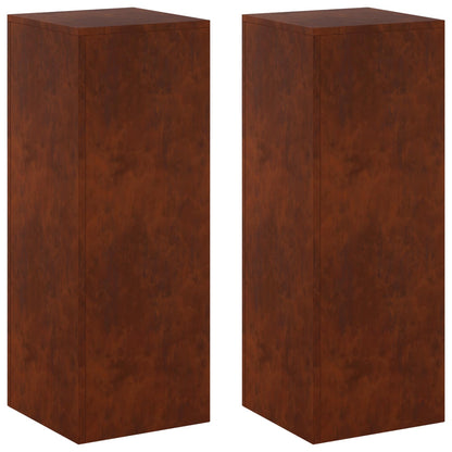 Plant Stand Rusty 30 x 30 x 40 cm Weathering steel 2x (30 x 30 x 80 cm)
