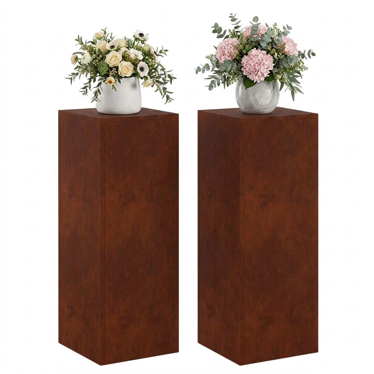 Plant Stand Rusty 30 x 30 x 40 cm Weathering steel 2x (30 x 30 x 80 cm)