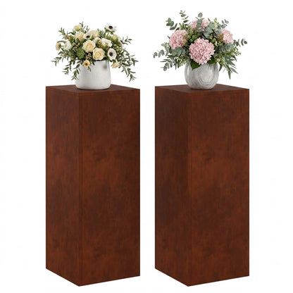 Plant Stand Rusty 30 x 30 x 40 cm Weathering steel 2x (30 x 30 x 80 cm)