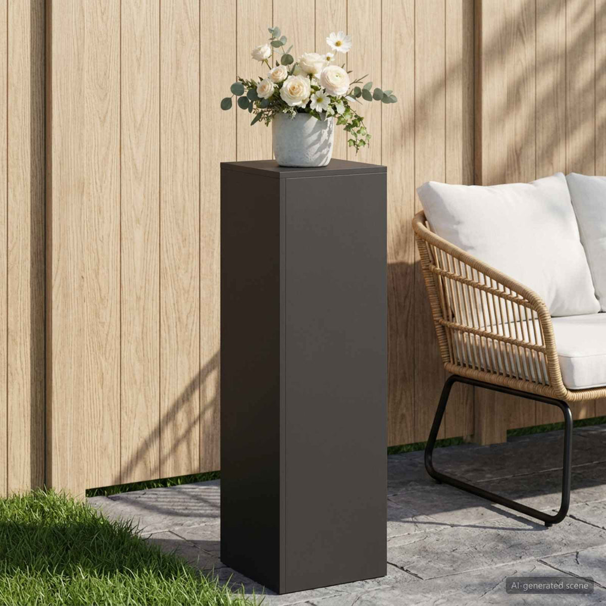 vidaXL Plant Stand Black 30 x 30 x 100 cm Steel 1