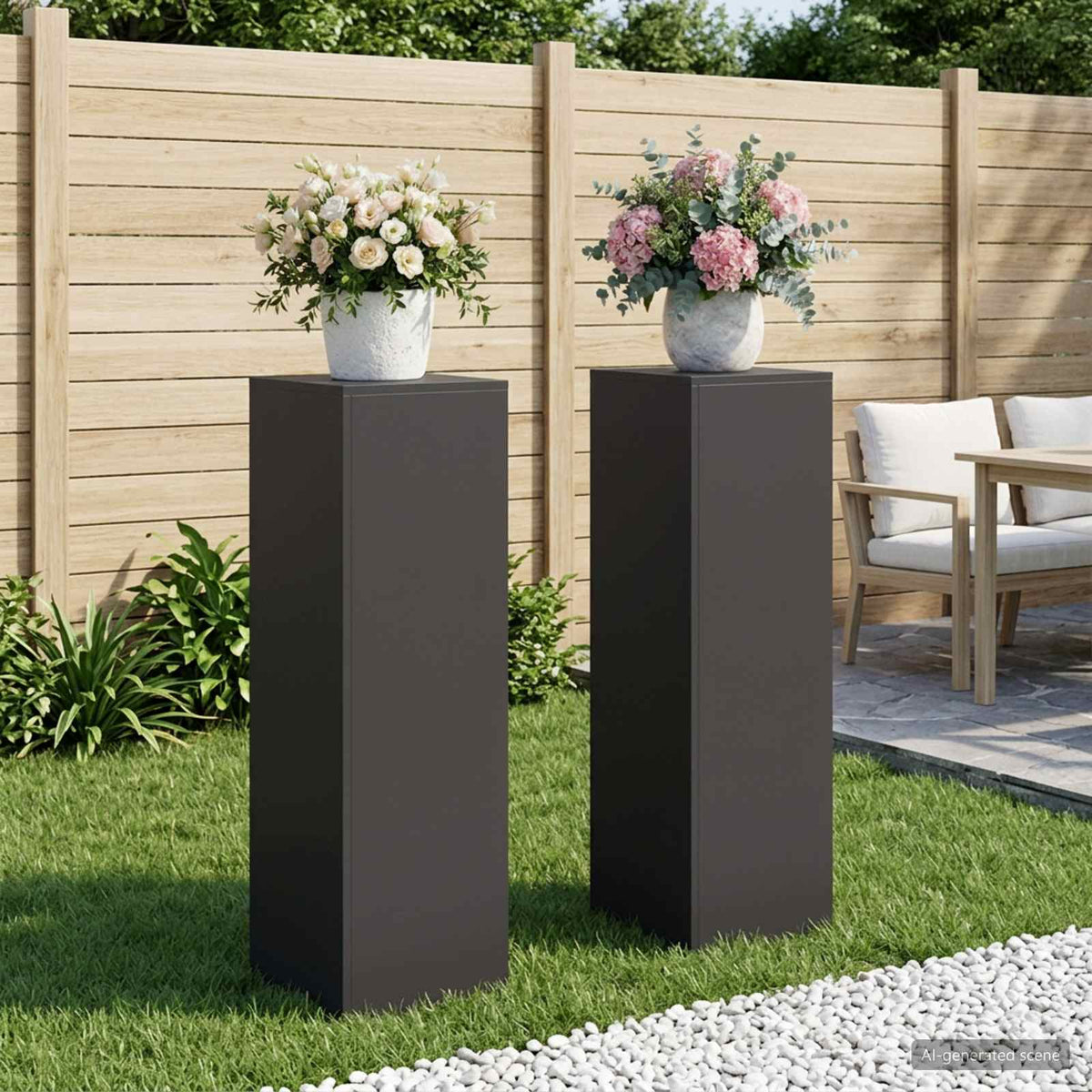 vidaXL Plant Stand 30 x 30 x 40 cm Steel Black