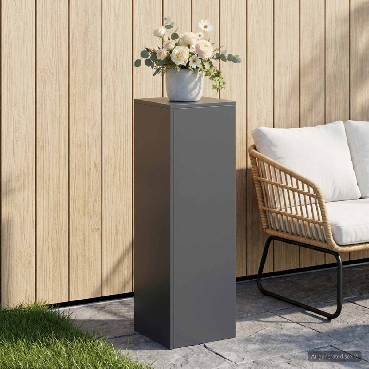 vidaXL Plant Stand Anthracite 30 x 30 x 100 cm Stainless Steel 1