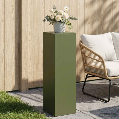 vidaXL Plant Stand Olive Green 30 x 30 x 100 cm Weathering Steel 1