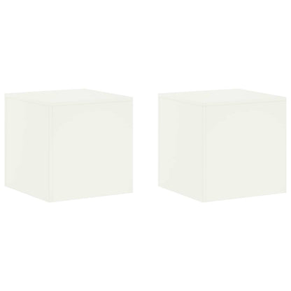 Plant Stand 30 x 30 x 40 cm Steel White 2x (40 x 40 x 40 cm)