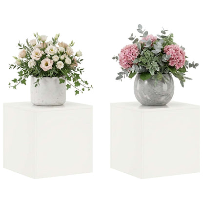 Plant Stand 30 x 30 x 40 cm Steel White 2x (40 x 40 x 40 cm)